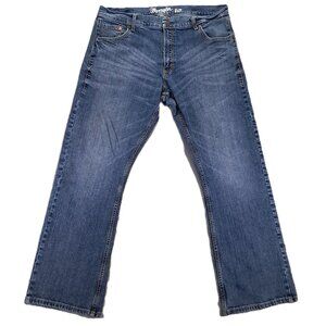 Wrangler Retro Jeans Men 38x30 Slim Boot Blue Denim Western Stretch Whiskered
